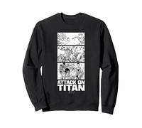 Attack on Titan Annie Leonhart VS Reiner Braun Stack Manga Sudadera, Unisex para Adultos, Negro, XL