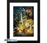 Attack On Titan Cuadro Con Marco Impreso Key Art Temporada 4 3 30.5x40.6 cm