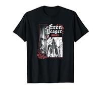 Attack on Titan Epic Titan Eren Yeager Manga Big Portrait Camiseta, Hombre, Negro, S