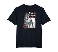 Attack on Titan Epic Titan Eren Yeager Manga Big Portrait Camiseta, Hombre Tallas Grandes, Negro, 5X Alto