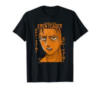 Attack on Titan Eren Yeager Japanese Font Big Face Portrait Camiseta