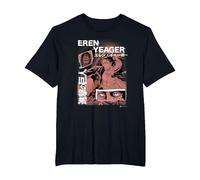 Attack on Titan Eren Yeager Japanese Manga Collage Portrait Camiseta, Hombre Tallas Grandes, Negro, 2X Alto