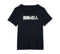 Attack on Titan Japanese Kanji Official Title Logo Camiseta, Mujer Tallas Grandes, Negro, 5XL Grande