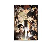 Attack on Titan Main Roles Póster Pintura Decorativa Lienzo Arte de Pared Salón Póster Dormitorio Pintura, Arte de Pared Impresión de Imagen Moderna Decoración de Habitación Familiar 24 x 36 Pulgadas