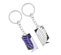 Attack on Titan Merch, llaveros de anime AOT con emblema de alas de libertad y dijes de personaje Chibi, dijes de bolsa AOT esmaltados duraderos y regalos., Wings of Freedom Duo, Talla única