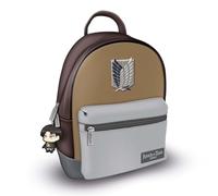 ATTACK ON TITAN - Mochila de moda de la temporada 3, piel sintética de lujo, forro único, accesorio de cremallera a juego, amplios bolsillos interiores y exteriores, elegante y ligera, perfecta para