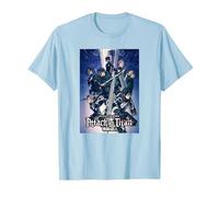 Attack on Titan Season 4 Arte Clave Colorido con Logotipo Camiseta, Hombre, Azul Bebé, S