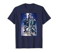 Attack on Titan Season 4 Arte Clave Colorido con Logotipo Camiseta, Hombre, Azul Marino, 6XL