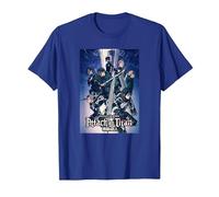 Attack on Titan Season 4 Arte Clave Colorido con Logotipo Camiseta, Hombre, Azul Real, M