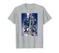Attack on Titan Season 4 Arte Clave Colorido con Logotipo Camiseta, Hombre, Gris Jaspeado, M