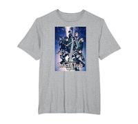 Attack on Titan Season 4 Arte Clave Colorido con Logotipo Camiseta, Hombre Tallas Grandes, Gris Jaspeado, 5X Alto