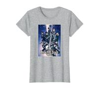 Attack on Titan Season 4 Arte Clave Colorido con Logotipo Camiseta, Mujer, Gris Jaspeado, S