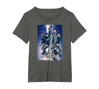 Attack on Titan Season 4 Arte Clave Colorido con Logotipo Camiseta, Mujer Tallas Grandes, Asfalto, 6XL Grande