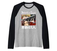 Attack on Titan Season 4 Character Eyes and Kanji Anime Camiseta Manga Raglan