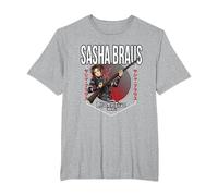 Attack on Titan Season 4 Círculo de Sasha Braus Camiseta, Hombre Tallas Grandes, Gris Jaspeado, 4X Alto