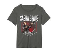 Attack on Titan Season 4 Círculo de Sasha Braus Camiseta, Mujer Tallas Grandes, Asfalto, 5XL Grande