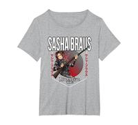 Attack on Titan Season 4 Círculo de Sasha Braus Camiseta, Mujer Tallas Grandes, Gris Jaspeado, 1XL Grande