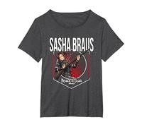 Attack on Titan Season 4 Círculo de Sasha Braus Camiseta, Mujer Tallas Grandes, Jaspeado Oscuro, 1XL Grande