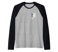 Attack on Titan Small Scout Regiment Shield Chest Anime Camiseta Manga Raglan