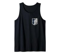 Attack on Titan Small Scout Regiment Shield Chest Anime Camiseta sin Mangas, Hombre, Negro, M