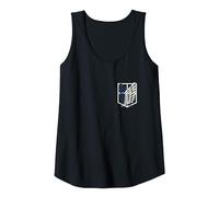 Attack on Titan Small Scout Regiment Shield Chest Anime Camiseta sin Mangas, Mujer, Negro, XL