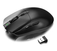 ATTACK SHARK AJ139 Ratón Gaming Inalámbrico, Ratón Ligero 59g,Sensor Óptico PixArt PAW3395, 26K dpi, Modo Dual 2.4G / Cableado, Batería de 200 Horas, 6 Botones Programables, para Windows/Mac - Negro