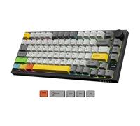 ATTACK SHARK Ajazz AK820Pro - Teclado mecánico con cable en espiral, Bluetooth 5.1/USB-C/2.4G, teclado inalámbrico para juegos 75%, pantalla inteligente TFT y perilla, teclado PBT RGB Baclit montado