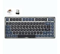 ATTACK SHARK AK832 Teclado Mecánico, 75% Ultra-Thin TKL Teclado Inalámbrico Para Juegos Gasket Low Profile Keyboard, BT5.2/2.4G/Wired, 20 Backlit, Cable USB C en espiral para Mac/Win-Brown Switch