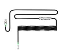 ATTACK SHARK C01Ultra Cable Teclado Espiral con Iluminación RGB, Cable Aviator USB C Coiled para Teclado Mecánico 8KHz, Tipo C a USB A, Conector de Aviación de Metal Desmontable, 56.5In - Negro