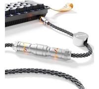 ATTACK SHARK C07 Cable de Teclado Magnético 8KHz USB-C Iluminado, Cable de Carga Trenzado en Cobre Monocristalino USB-A a Tipo-C, Backlit RGB Adjustable 12, 5-Pin CNC Aviator, 1,5m Longitud-Gris