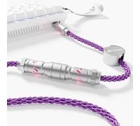 ATTACK SHARK C07 Cable de Teclado Magnético 8KHz USB-C Iluminado, Cable de Carga Trenzado en Cobre Monocristalino USB-A a Tipo-C, Backlit RGB Adjustable 12, 5-Pin CNC Aviator, 1,5m Longitud-Púrpura