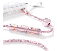 ATTACK SHARK C07 Cable de Teclado Magnético 8KHz USB-C Iluminado, Cable de Carga Trenzado en Cobre Monocristalino USB-A a Tipo-C, Backlit RGB Adjustable 12, 5-Pin CNC Aviator, 1,5m Longitud-Rosa
