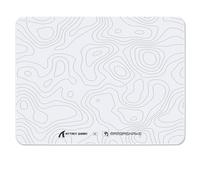 ATTACK SHARK CM05SE Alfombrilla Ratón Vidrio Templado Contorno Blanco | Dureza 9H Anti-Rayas, Superficie Ultra-Lisa Grabada Nano, Base Antideslizante, Alta Precisión, Movimiento Rápido, 410×310×5mm