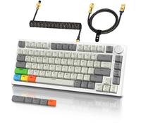 ATTACK SHARK K85 Teclado Mecanico Gaming con Cable Espiral, Accionamiento Ajustable, Interruptor Magnético, Apex Pro TKL Gasket Teclado, RGB, Perilla, Soporte DKS/MT/TGL, QWERTY US, para PC/Mac