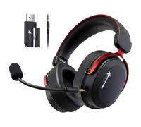 ATTACK SHARK L30PRO Auriculares Gaming Inalámbricos, Sonido Surround 7.1 Drivers 50mm, 3 Modos 2.4G/BT 5.3/Cable con Micro Desmontable para PC/PS/Xbox/Switch, 84H de Juego-Negro Rojo