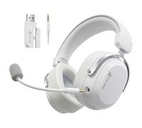 ATTACK SHARK L30PRO Auriculares Gaming Inalámbricos, Sonido Surround 7.1 Drivers 50mm, 3 Modos 2.4G/BT 5.3/Cable con Micro Desmontable para PC/PS/Xbox/Switch, 84H de Juego-Blanco