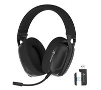 ATTACK SHARK L80 Auriculares de Juego Inalámbricos Ultra Ligeros, BT 5.3, 2.4G, Conexión por Cable de 3.5mm, 50 H, Drivers de 40mm, Mic con Cancelación de Ruido, para PC, Mac y Móviles - Negro