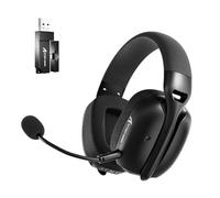 ATTACK SHARK L80PRO Auriculares inalámbricos para juegos, micrófonos duales ajustables, auriculares ligeros con baja latencia de 20 ms, controladores de 40 mm, 3 modos (2.4G/Bluetooth/con cable) para