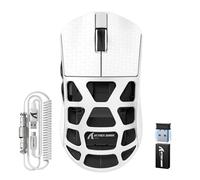 ATTACK SHARK R3PRO 46g Superlight Ratón de Aleación de Magnesio, 8000Hz Sondeo inalámbrico, 26000DPI Ultraligero Mouse, Sensor PixArt PAW3395, Cableado/2,4G/BT, con Cable en Espiral, PC/Mac, Blanco
