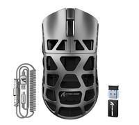 ATTACK SHARK R3PRO 46g Superlight Ratón de Aleación de Magnesio, 8000Hz Sondeo inalámbrico, 26000DPI Ultraligero Mouse, Sensor PixArt PAW3395, Cableado/2,4G/BT, con Cable en Espiral, PC/Mac, Gris