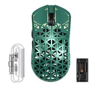 ATTACK SHARK R5 Ultra Ratón Gaming Inalámbrico de Fibra de Carbono 8000Hz, 39g Superlight, 42000DPI, PAW3950MAX, Nordic 52840, Bluetooth/2.4G/USB-C Cableado, 8K Cable Espiral, para PC/Mac, Verde