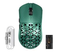 ATTACK SHARK R5 Ultra Ratón Gaming Inalámbrico de Fibra de Carbono 8000Hz, 39g Superlight, 42000DPI, PAW3950MAX, Nordic 52840, Bluetooth/2.4G/USB-C Cableado, 8K Cable Espiral, para PC/Mac, Verde