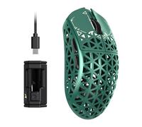ATTACK SHARK R5 Ultra Ratón inalámbrico Para Juegos De Alta Velocidad Fibra Carbono, Ultraligero 39g, cable 2.4G/BT/USB-C, Sensor PAW3950MAX, Tasa De Sondeo Inalámbrica de 8KHz, 42KDPI, PC/Mac -Verde