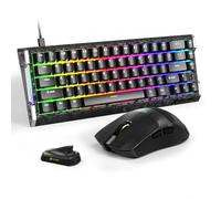 ATTACK SHARK R68 HE Fibra de Carbono Gaming Teclado y Ratón X11 Ultra Set, Ratón Superlight 63g Nordic54L15 Wireless, 8KHz, PAW3950MAX 42K dpi, Teclado Magnético 0.005mm RT Rapid Trigger - Black