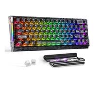 ATTACK SHARK R68 HE Teclado de Disparo Rápido 8000Hz, Precisión RT 0,005 mm | Teclado Gaming con Cable, Superficie y Teclas de Fibra de Carbono, Lados de Aluminio CNC, RGB, Cable C01, Ink Shade