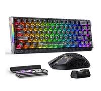 ATTACK SHARK R68 HE y R5 Ultra Conjunto de Teclado y Ratón de Fibra de Carbono,Teclado Gaming Magnético 8000Hz,Precisión RT de 0,005 mm,Ratones Inalámbricos de 39g, PAW3950MAX,42000 dpi,Negro Carbono