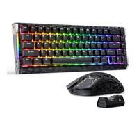 ATTACK SHARK R68HE 8KHz Teclado Gaming Magnético & Combo Ratón R5Ultra | Teclado Cableado Carbon Fiber Aluminio Rapid Trigger RGB + Ratón Inalámbrico 39g con 42K DPI PAW3950MAX-Negro