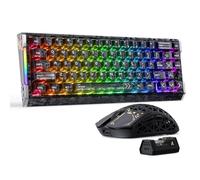 ATTACK SHARK R68HE 8KHz Teclado Gaming Magnético & Combo Ratón R5Ultra | Teclado Cableado Carbon Fiber Aluminio Rapid Trigger RGB + Ratón Inalámbrico 39g, 42K DPI PAW3950MAX-Negro Carbón