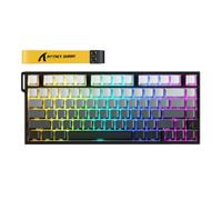 ATTACK SHARK R82HE - Teclado mecánico para juegos con cable de disparo rápido TKL NKRO RGB con sondeo de 8K, precisión de 0.005 mm, tasa de escaneo de 256 K, amortiguación de sonido de 5 capas