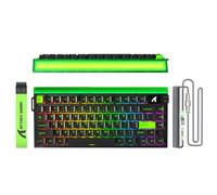 ATTACK SHARK R85 HE Teclado Gaming con Cable LED C01ULTRA, Interruptores Magnéticos, Diseño 75%, Software Multifunción, Caja RGB, Rotatorio, 8000 Hz, Exactitud RT 0,005 mm(Verde Fluorescente)